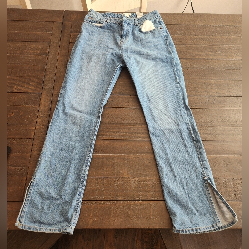 H&M Split Hem Jeans light wash Size 8